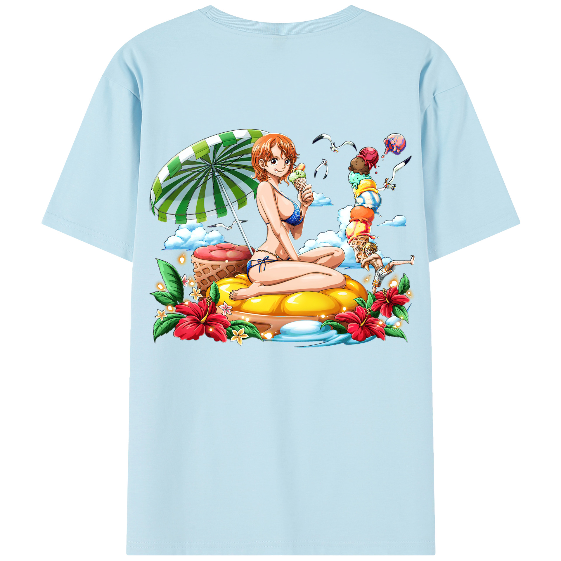 ワンピース ナミ ONE PIECE Nami 綿100％半袖Tシャツ（背面プリント）